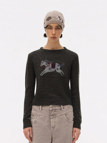 Merino Knit Embroidered Top