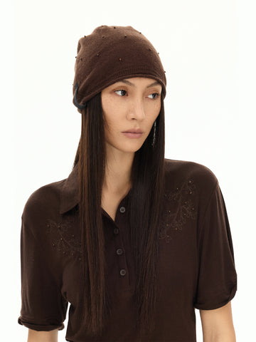 Hand-Studded Merino Wool Beanie