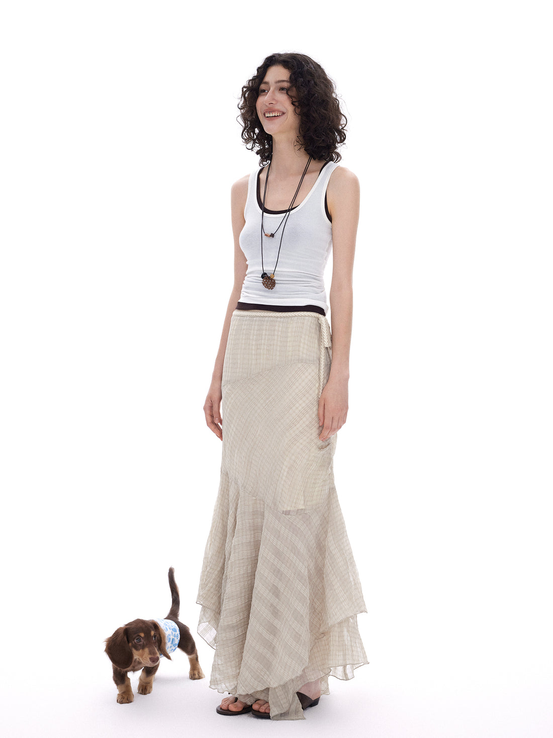 Pleated Maxi Skirt