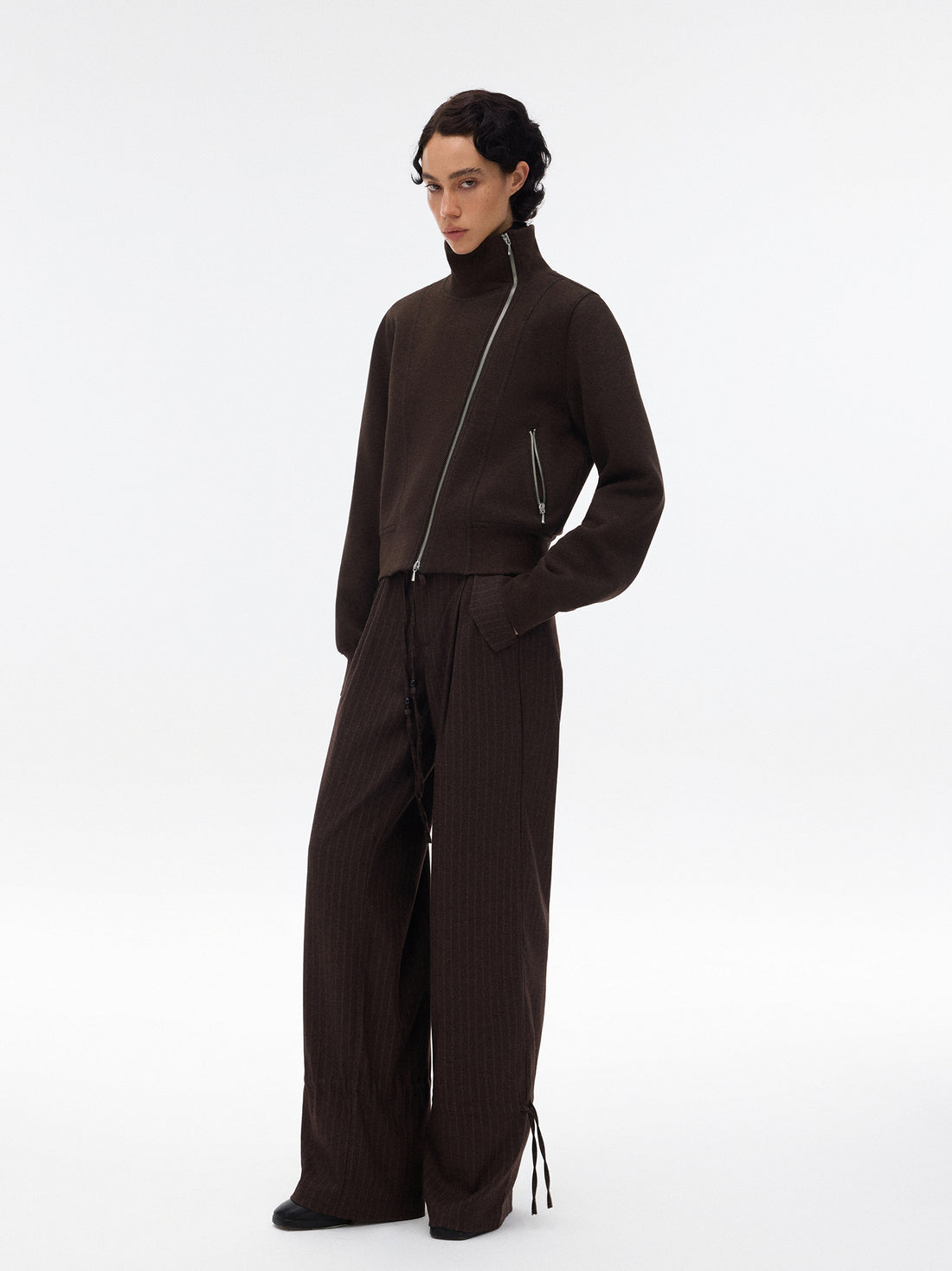 Stand-Collar Zip Jacket