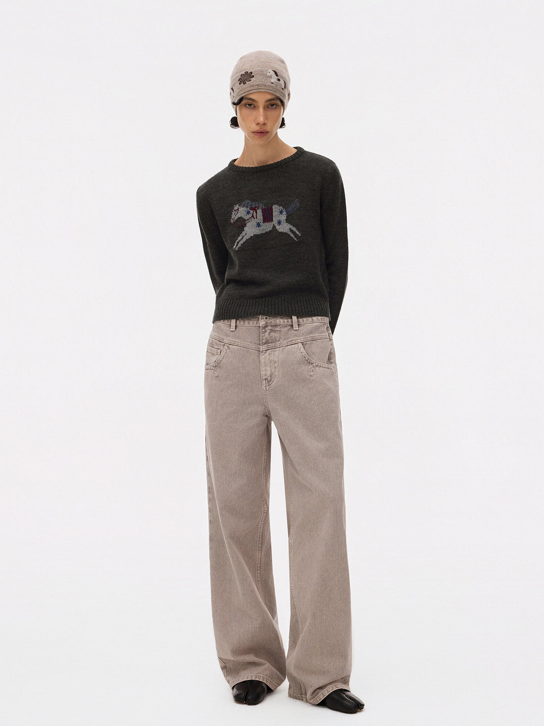 Merino Knit Embroidered Top