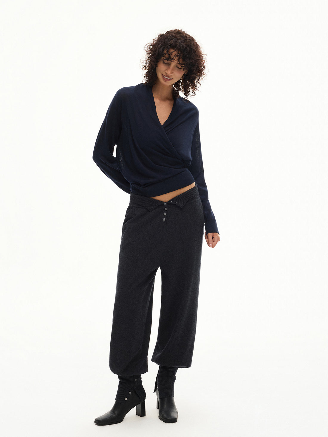 High-Waisted Knit Pants